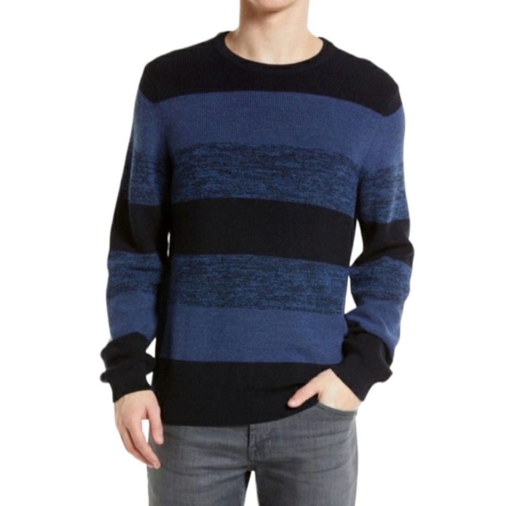NEW Brax Feel Good Rick Sportive Stripe Wool Blend Crewneck Sweater Mens Large
